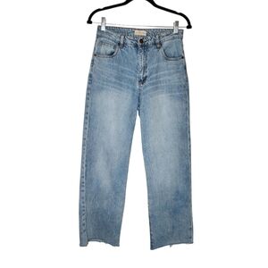 Oliver Logan High Rise Raw Hem Straight Ankle Jeans Size 27